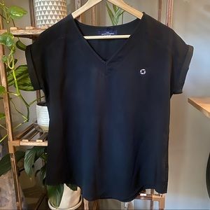 Chase black V-neck blouse